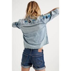 Lucky Brand Co. "The Boyfriend Short" Distressed Raw Hem Denim Shorts - Size 8